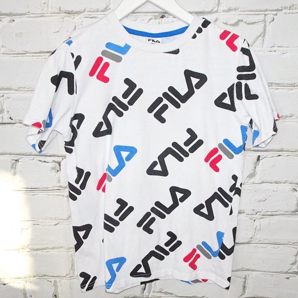 FILA White Logo Print T-Shirt - Picture 1 of 6